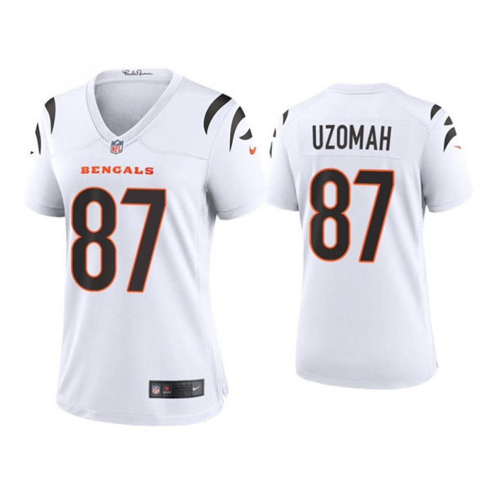 Women's Cincinnati Bengals #87 C.J. Uzomah 2021 New White Vapor Limited Stitched Jersey(Run Small) 