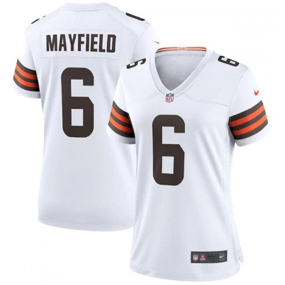 Women's Cleveland Browns #6 Baker Mayfield 2020 New White Stitched Jersey(Run Small) 