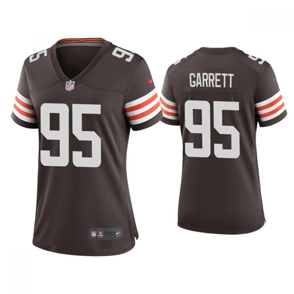 Women's Cleveland Browns #95 Myles Garrett 2020 New Brown Stitched Jersey(Run Small) 