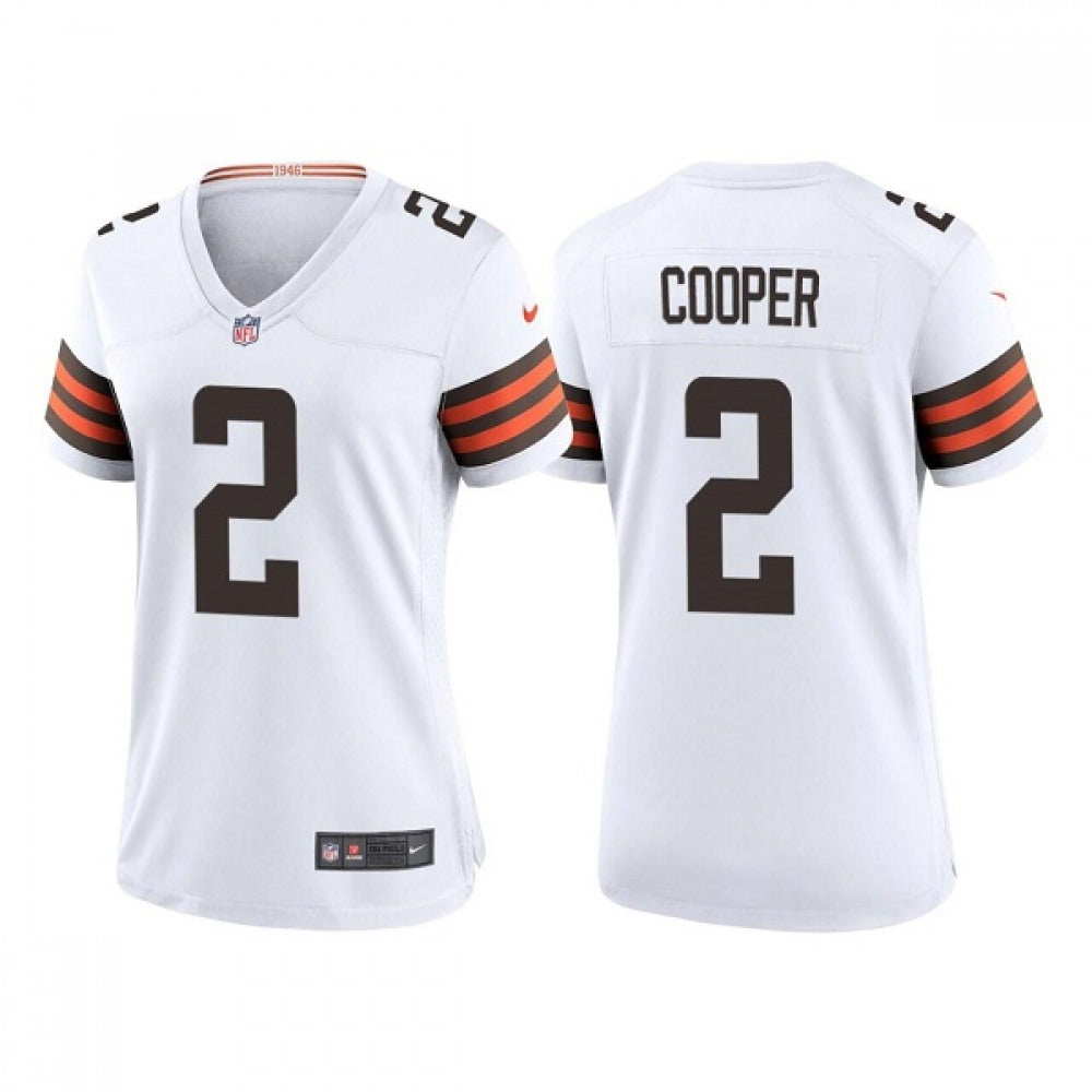 Women's Cleveland Browns #2 Amari Cooper White Vapor Untouchable Limited Stitched Jersey(Run Small) 