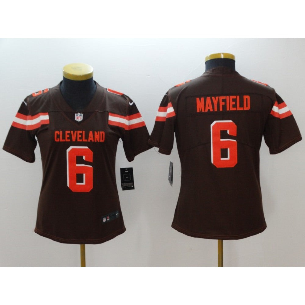 Women's Cleveland Browns #6 Baker Mayfield Brown 2018 NFL Draft Vapor Untouchable Limited Stitched Jersey 