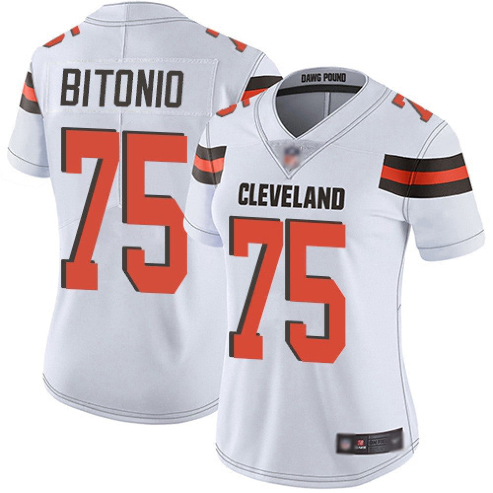 Women's Cleveland Browns #75 Joel Bitonio White Vapor Untouchable Limited Stitched NFL Jersey(Run Small) 
