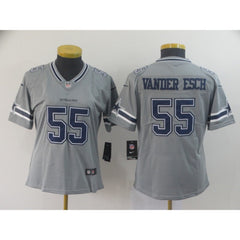 Women's Dallas Cowboys #55 Leighton Vander Esch Gray Inverted Legend Stitched NFL Jersey 