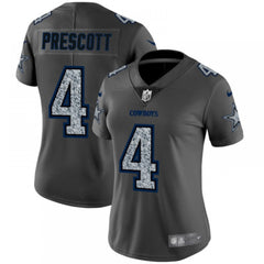 Women's Dallas Cowboys #4 Dak Prescott 2019 Gray Fashion Static Limited Stitched NFL Jersey(Run Small) 