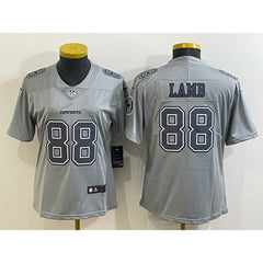 Women's Dallas Cowboys #88 CeeDee Lamb Grey Atmosphere Fashion Stitched Jersey(Run Small) 