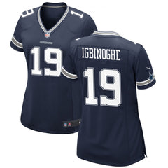 Women's Dallas Cowboys #19 Noah Igbinoghene Navy Stitched Football Jersey(Run Small) 