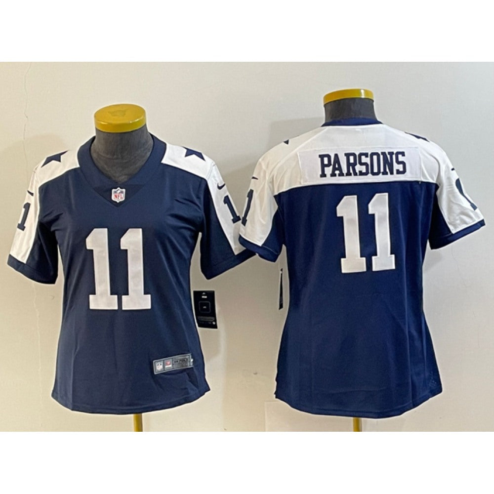 Women's Dallas Cowboys #11 Micah Parsons Navy/White Vapor Untouchable Limited Stitched Jersey(Run Small) 