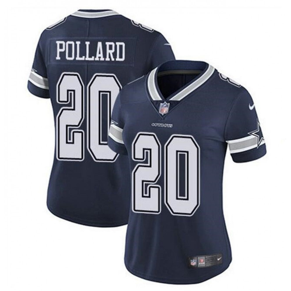 Women's Dallas Cowboys #20 Tony Pollard Navy Vapor Untouchable Limited Stitched Football Jersey(Run Small 