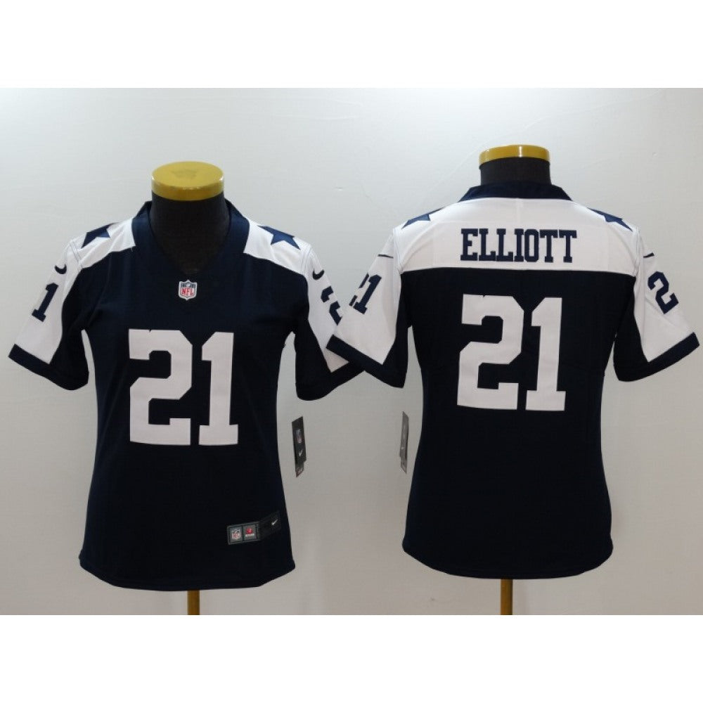Women's Dallas Cowboys #21 Ezekiel Elliott Navy Blue Vapor Untouchable Limited Stitched NFL Jersey 