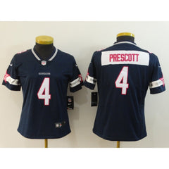Women's Dallas Cowboys #4 Dak Prescott Navy Pink Women Vapor Untouchable Limited Jersey 
