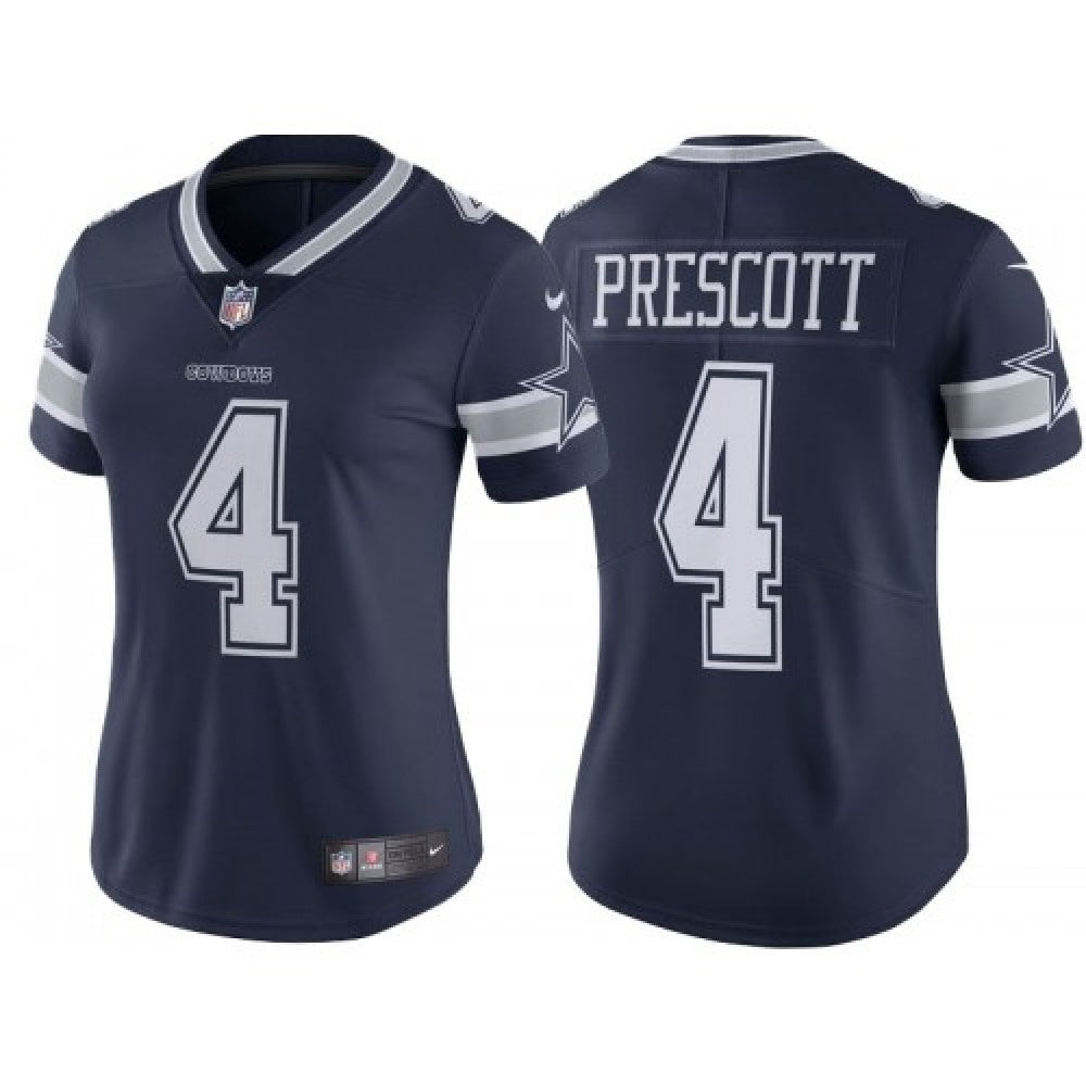 Women's Dallas Cowboys #4 Dak Prescott Navy Vapor Untouchable Limited Stitched Jersey(Run Small 