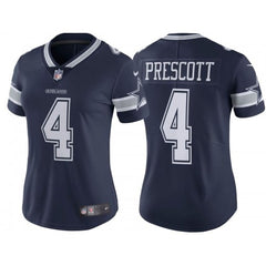 Women's Dallas Cowboys #4 Dak Prescott Navy Vapor Untouchable Limited Stitched Jersey(Run Small 