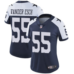 Women's Dallas Cowboys #55 Leighton Vander Esch Navy Thanksgiving Vapor Untouchable Limited Stitched NFL Jersey 