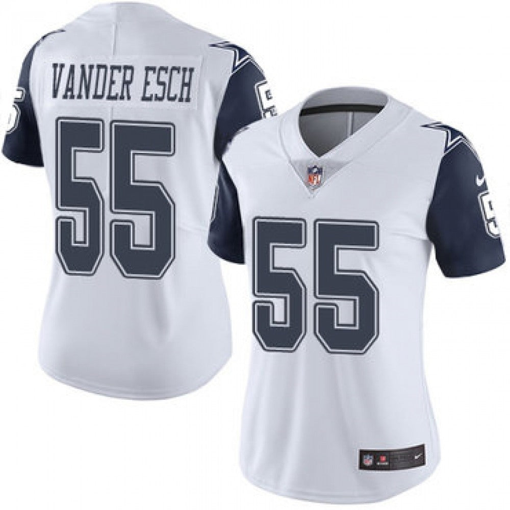 Women's Dallas Cowboys #55 Leighton Vander Esch Navy/White Vapor Untouchable Limited Stitched Jersey(Run Small 