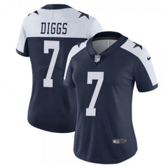 Women's Dallas Cowboys #7 Trevon Diggs Navy/White Thanksgiving Limited Stitched Jersey(Run Small) 