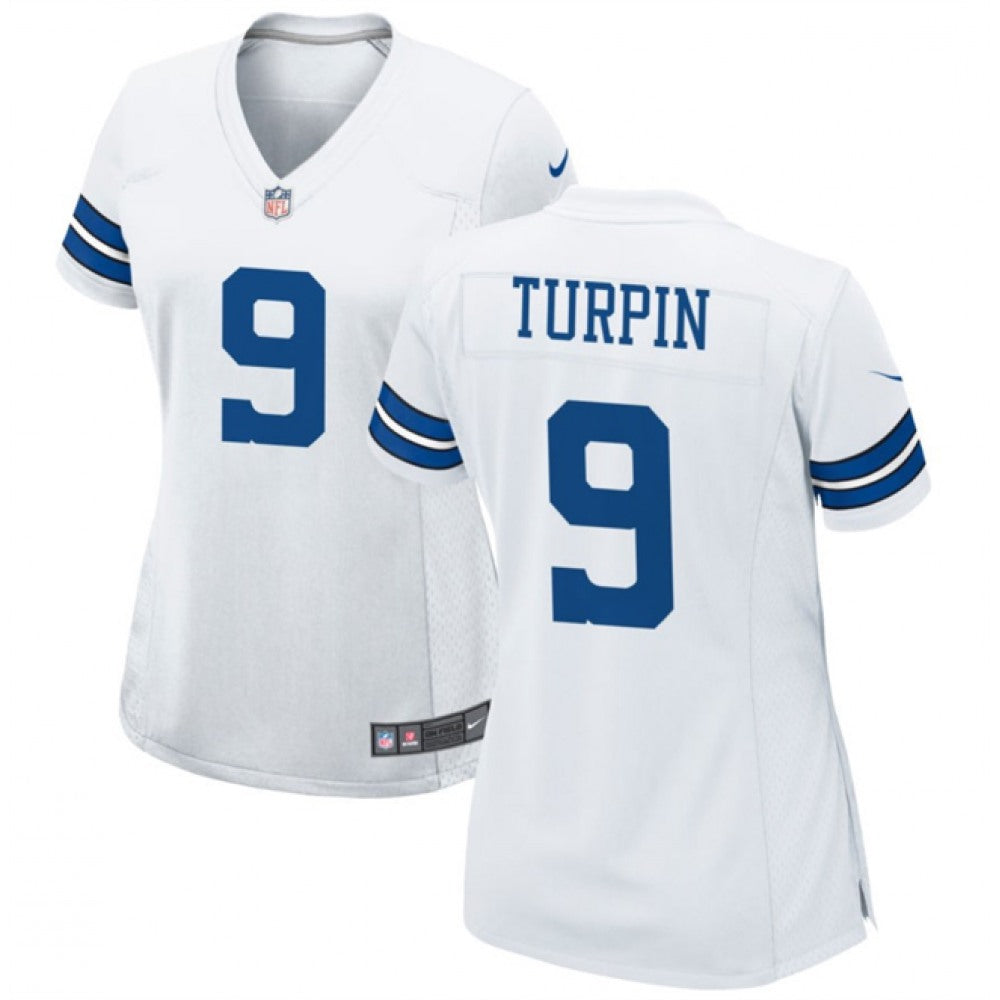 Women's Dallas Cowboys #9 KaVontae Turpin White Stitched Football Jersey(Run Small) 