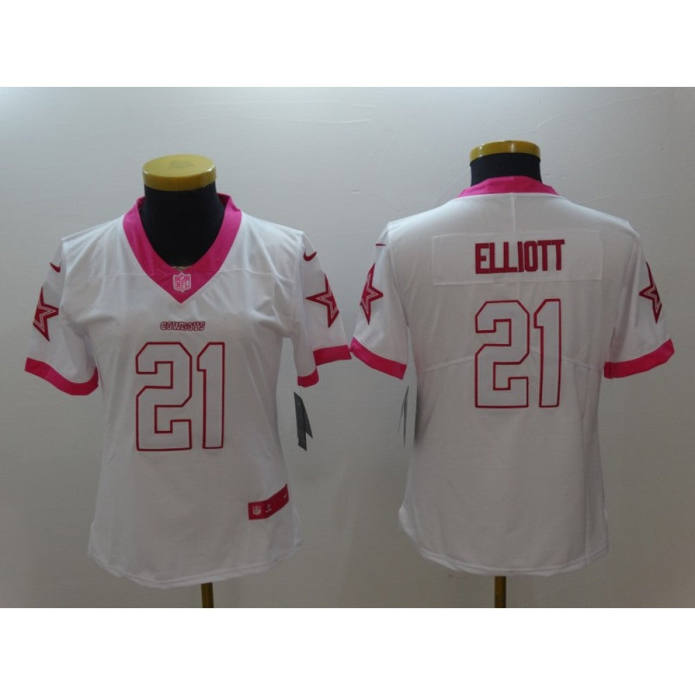 Women's Dallas Cowboys #21 Ezekiel Elliott White Vapor Untouchable Limited Stitched NFL Jersey 