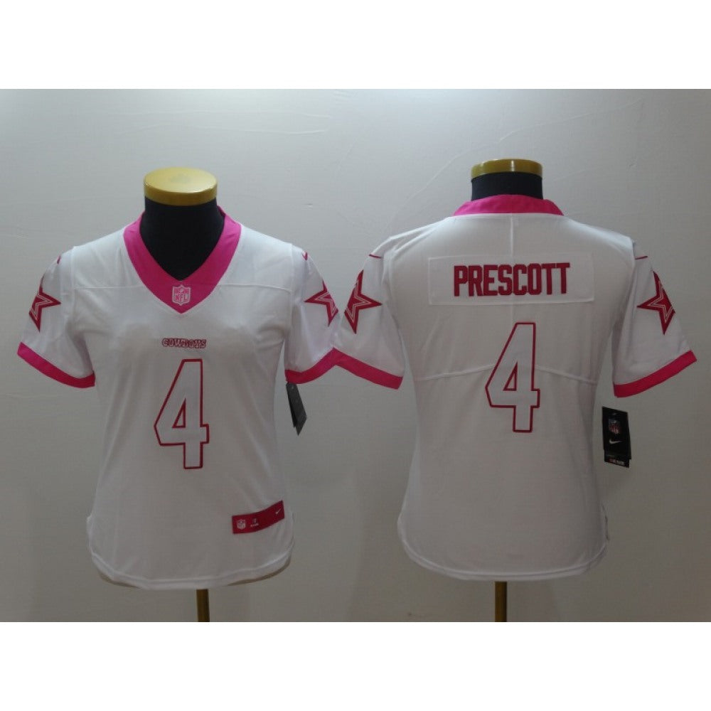 Women's Dallas Cowboys #4 Dak Prescott White Vapor Untouchable Limited Stitched NFL Jersey 