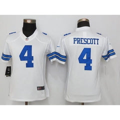 Cowboys #4 Dak Prescott White Women's Stitched NFL Limited Jersey 