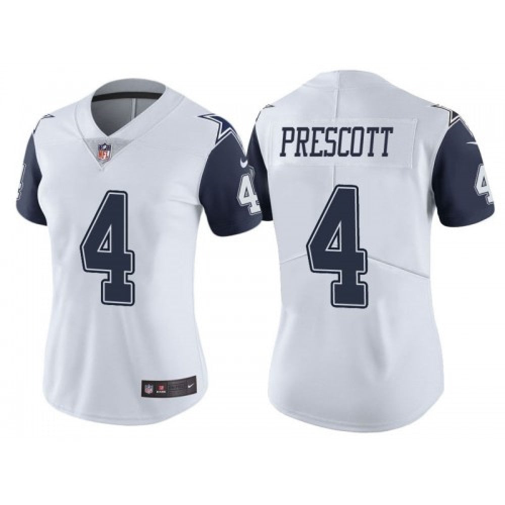 Women's Dallas Cowboys #4 Dak Prescott White/Navy Vapor Untouchable Limited Stitched Jersey(Run Small 