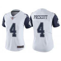 Women's Dallas Cowboys #4 Dak Prescott White/Navy Vapor Untouchable Limited Stitched Jersey(Run Small 