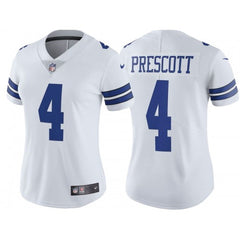 Women's Dallas Cowboys #4 Dak Prescott White Vapor Untouchable Limited Stitched Jersey(Run Small 