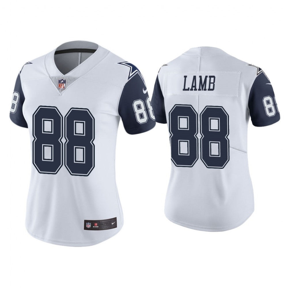 Women's Dallas Cowboys #88 CeeDee Lamb White Vapor Untouchable Limited Stitched Jersey(Run Small 