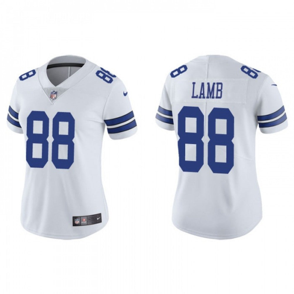 Women's Dallas Cowboys #88 CeeDee Lamb White Vapor Untouchable Limited Stitched Jersey(Run Small 