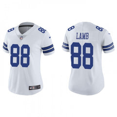 Women's Dallas Cowboys #88 CeeDee Lamb White Vapor Untouchable Limited Stitched Jersey(Run Small 