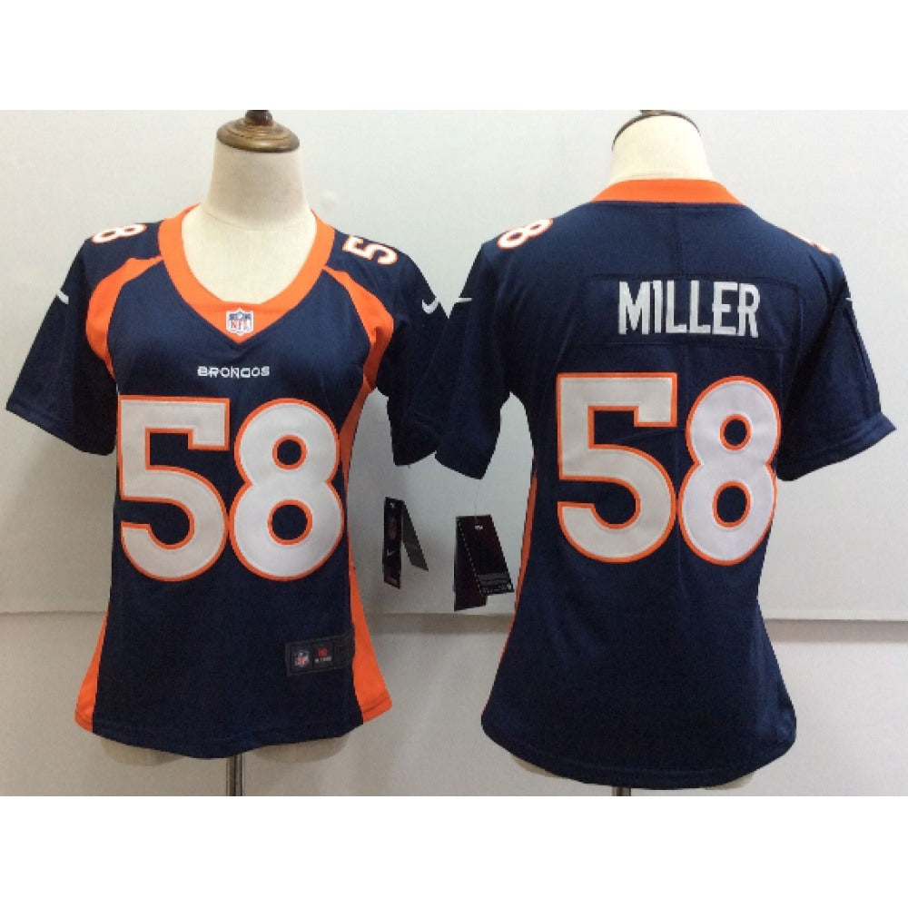 Women's Denver Broncos #58 Von Miller Blue Untouchable Limited Stitched NFL Jersey 