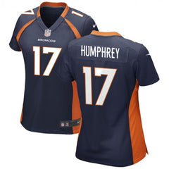 Women's Denver Broncos #17 Lil'Jordan Humphrey Navy Stitched Jersey(Run Small) 