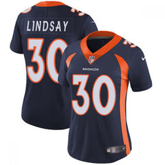 Women's Denver Broncos #30 Phillip Lindsay Navy Vapor Untouchable Limited NFL Stitched NFL Jersey(Run Small) 
