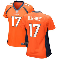 Women's Denver Broncos #17 Lil'Jordan Humphrey Orange Stitched Jersey(Run Small) 