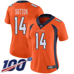 Women's Denver Broncos #14 Courtland Sutton 2019 Orange 100th Season Vapor Untouchable Limited NFL Stitched NFL Jersey(Run Small) 