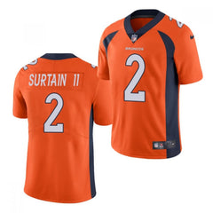 Women's Denver Broncos #2 Patrick Surtain II Orange Vapor Limited Stitched Jersey(Run Small) 