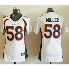 Broncos #58 Von Miller White Women's Stitched NFL Elite Jersey 