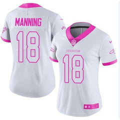 Women's Denver Broncos #18 Peyton Manning White Limited Stitched NFL Jersey(Run Small) 