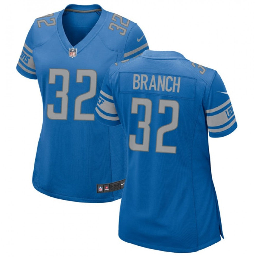 Women's Detroit Lions #32 Brian Branch Blue Stitched Jersey(Run Smaller) 