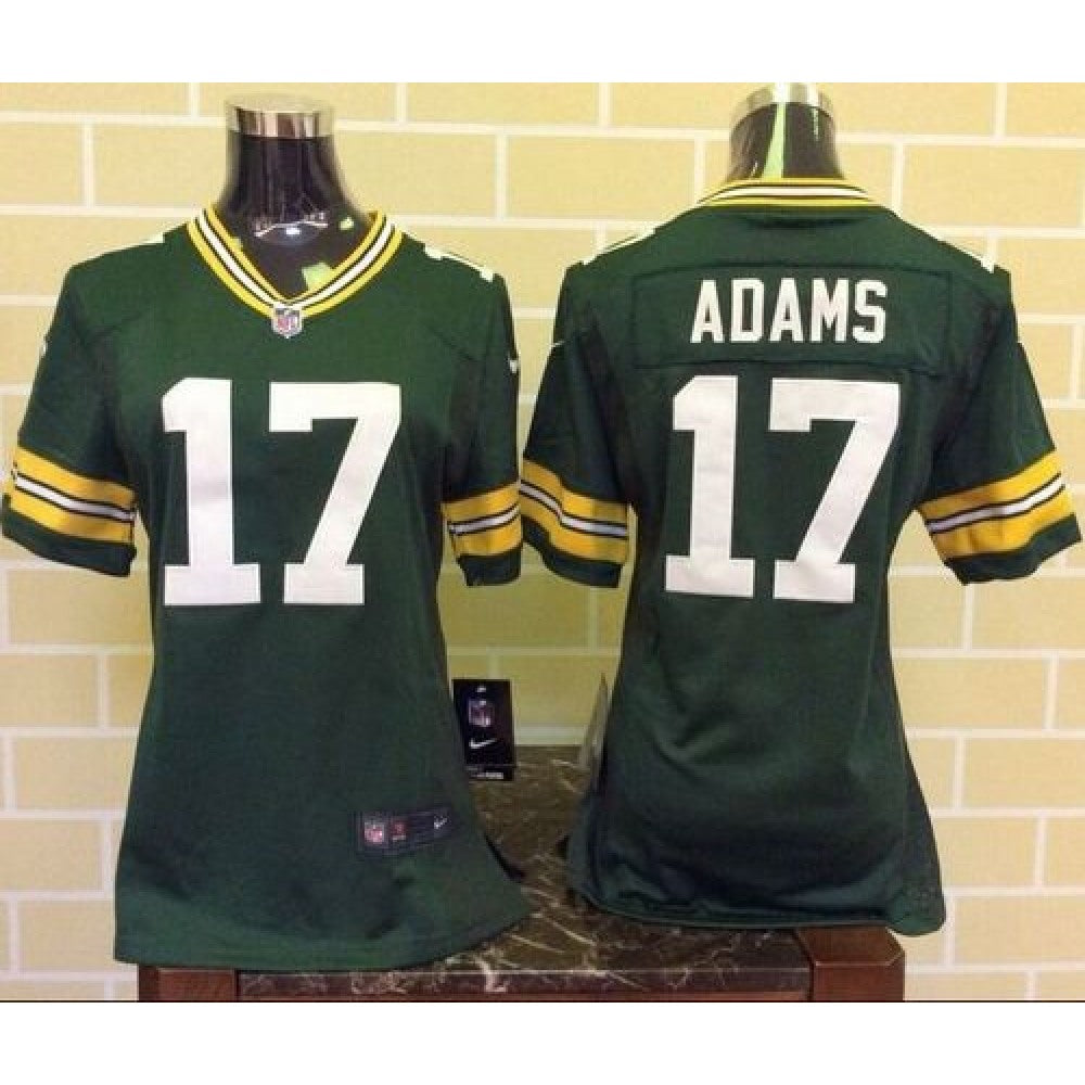 Packers #17 Davante Adams Green Team Color Women's Stitched NFL Elite Jersey 