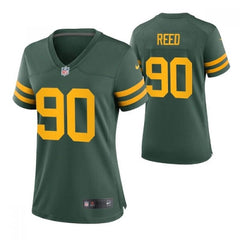 Women's Green Bay Packers #90 Jarran Reed Green Legend Stitched Jersey(Run Small) 