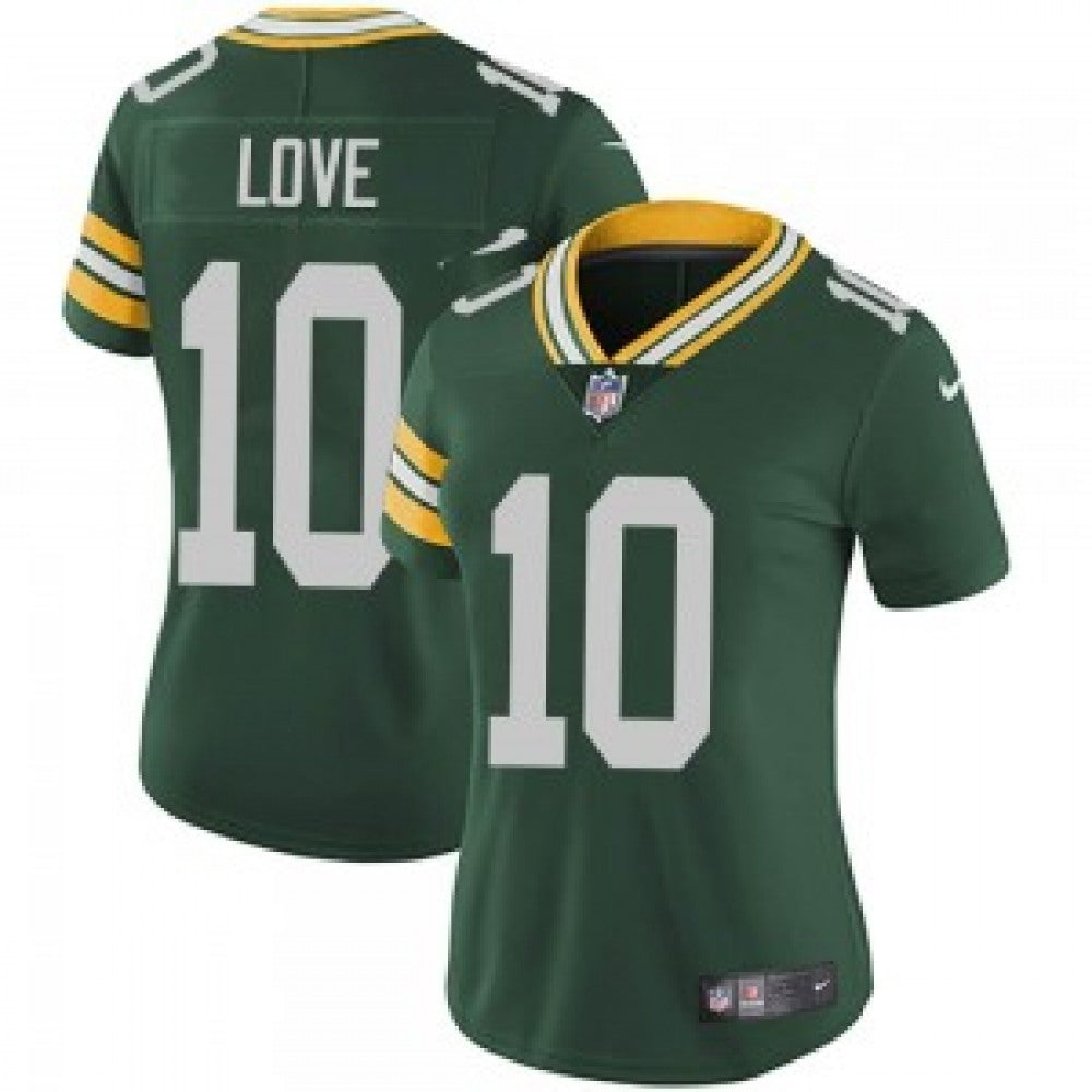 Women's Green Bay Packers #10 Jordan Love Green Vapor Untouchable Limited Stitched Jersey(Run Small) 