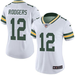 Women's Green Bay Packers #12 Aaron Rodgers White Vapor Untouchable Limited Stitched Jersey(Run Small) 