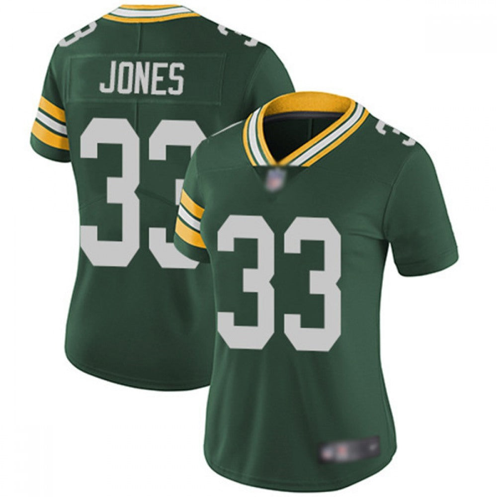 Women's Green Bay Packers #33 Aaron Jones Green Vapor Untouchable Limited Stitched NFL Jersey(Run Small) 