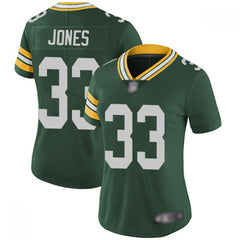 Women's Green Bay Packers #33 Aaron Jones Green Vapor Untouchable Limited Stitched NFL Jersey(Run Small) 