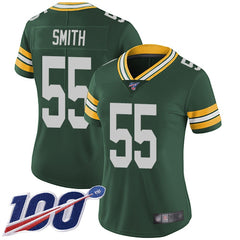 Women's Green Bay Packers #55 Za'Darius Smith 2019 Green 100th Season Vapor Untouchable Limited Stitched NFL Jersey(Run Small) 