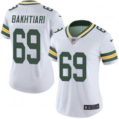 Women's Green Bay Packers #69 David Bakhtiari White Vapor Untouchable Limited Stitched NFL Jersey(Run Small) 