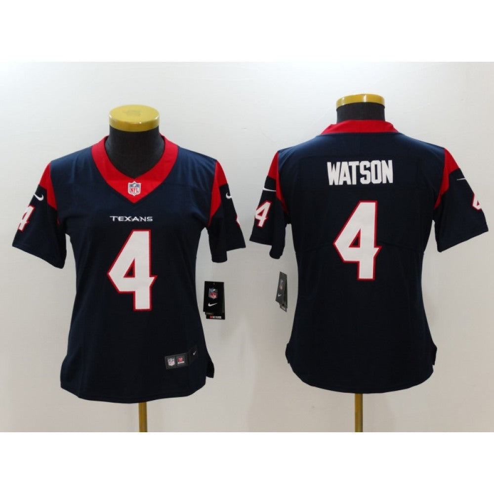 Women's Houston Texans #4 Deshaun Watson Navy Blue Team Color Vapor Untouchable Limited Stitched NFL Jersey 