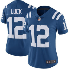 Women's Indianapolis Colts #12 Andrew Luck Blue Vapor Untouchable Limited Stitched Jersey(Run Small) 