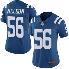 Women's Indianapolis Colts #56 Quenton Nelson Blue Vapor Untouchable Limited Stitched NFL Jersey(Run Small) 