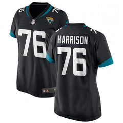 Women's Jacksonville Jaguars #76 Anton Harrison Black 2023 Draft Stitched Jersey(Run Small) 